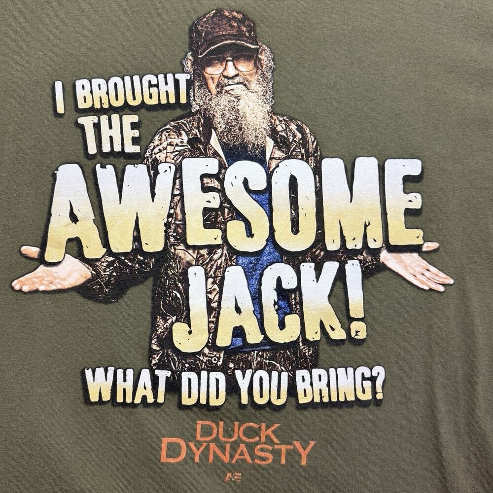 Duck Dynasty Alstyle Apparel Green TShirt Sz L "I Brought the Awesome Jack!" - Picture 3 of 14